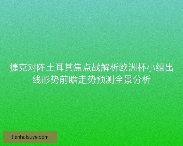 捷克对阵土耳其焦点战解析欧洲杯小组出线形势前瞻走势预测全景分析 捷克对阵土耳其焦点战解析欧洲杯小组出线形势前瞻走势预测全景分析
