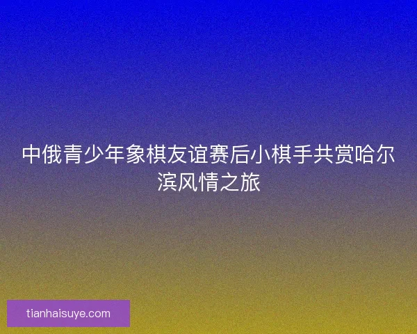中俄青少年象棋友谊赛后小棋手共赏哈尔滨风情之旅