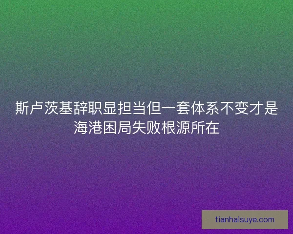 斯卢茨基辞职显担当但一套体系不变才是海港困局失败根源所在 斯卢茨基辞职显担当但一套体系不变才是海港困局失败根源所在